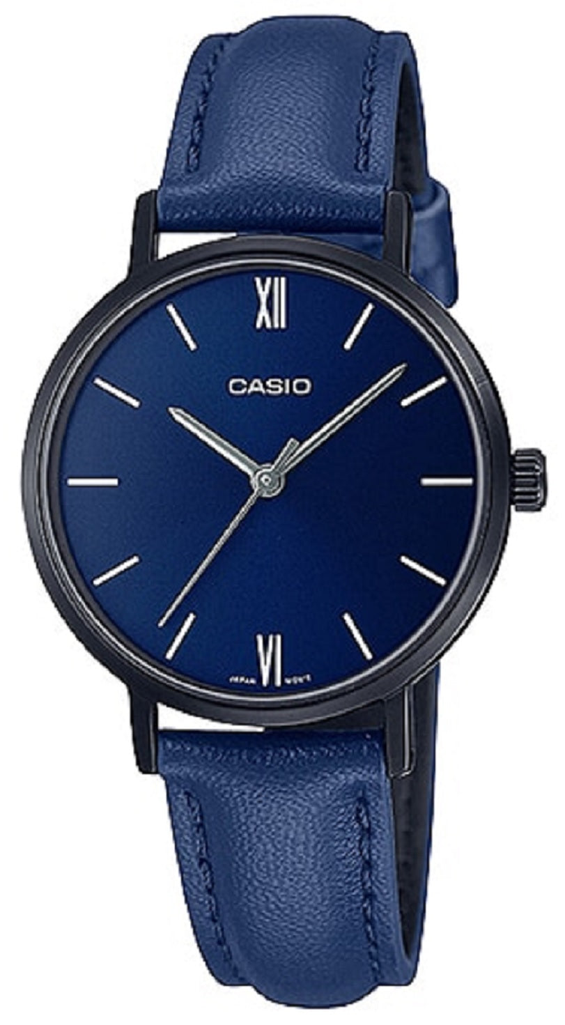 Casio LTP-VT02BL-2A Analog Leather Strap Watch For Women-Watch Portal Philippines