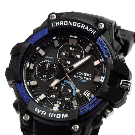 Casio MCW-110H-2AVDF Analog Chronograph Black Resin Strap Watch for Men-Watch Portal Philippines