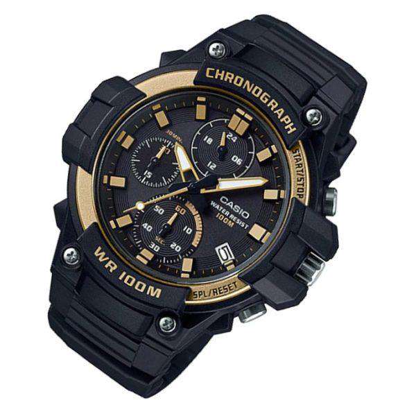 Casio MCW-110H-9AVDF Analog Chronograph Black Resin Strap Watch for Men-Watch Portal Philippines