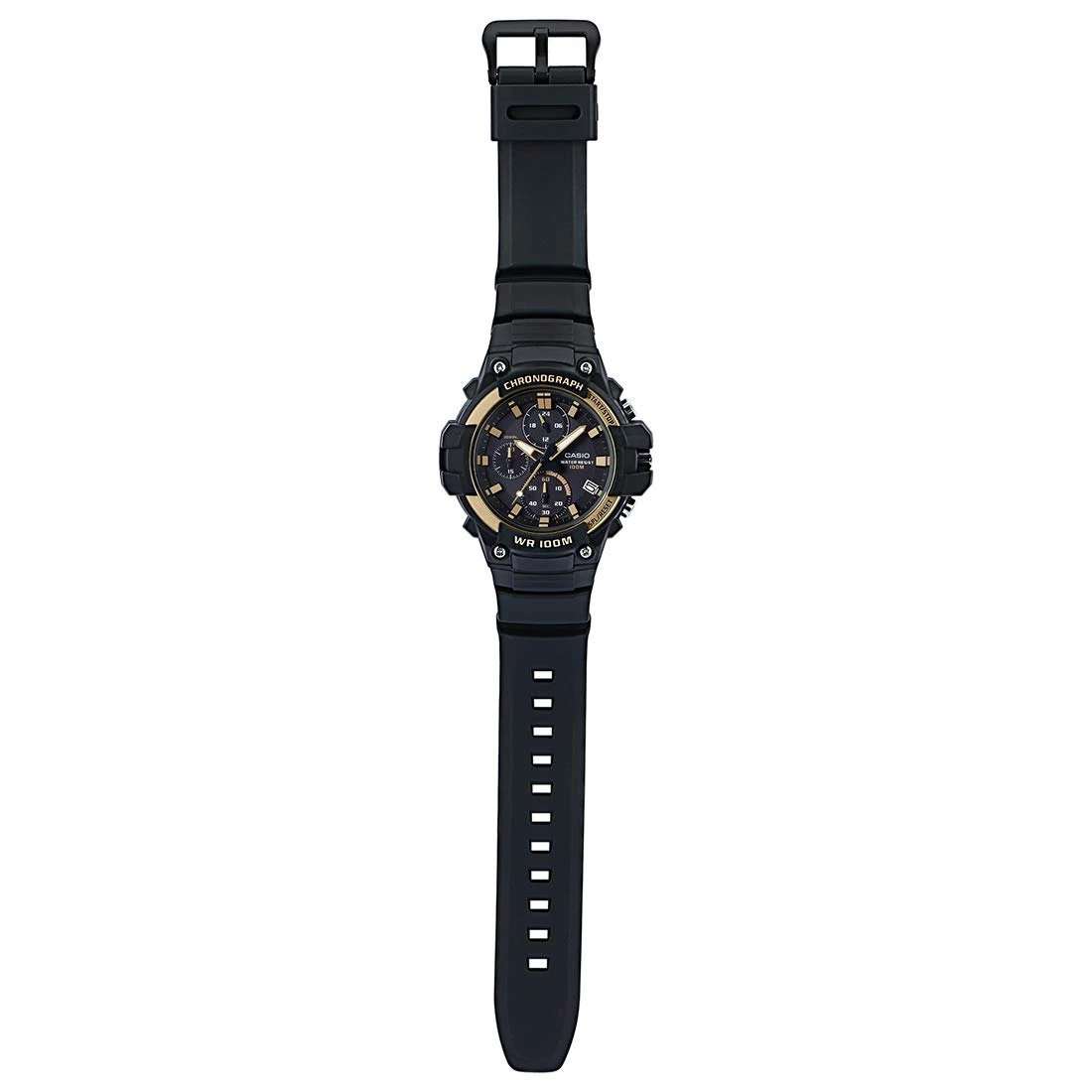 Casio MCW-110H-9AVDF Analog Chronograph Black Resin Strap Watch for Men-Watch Portal Philippines