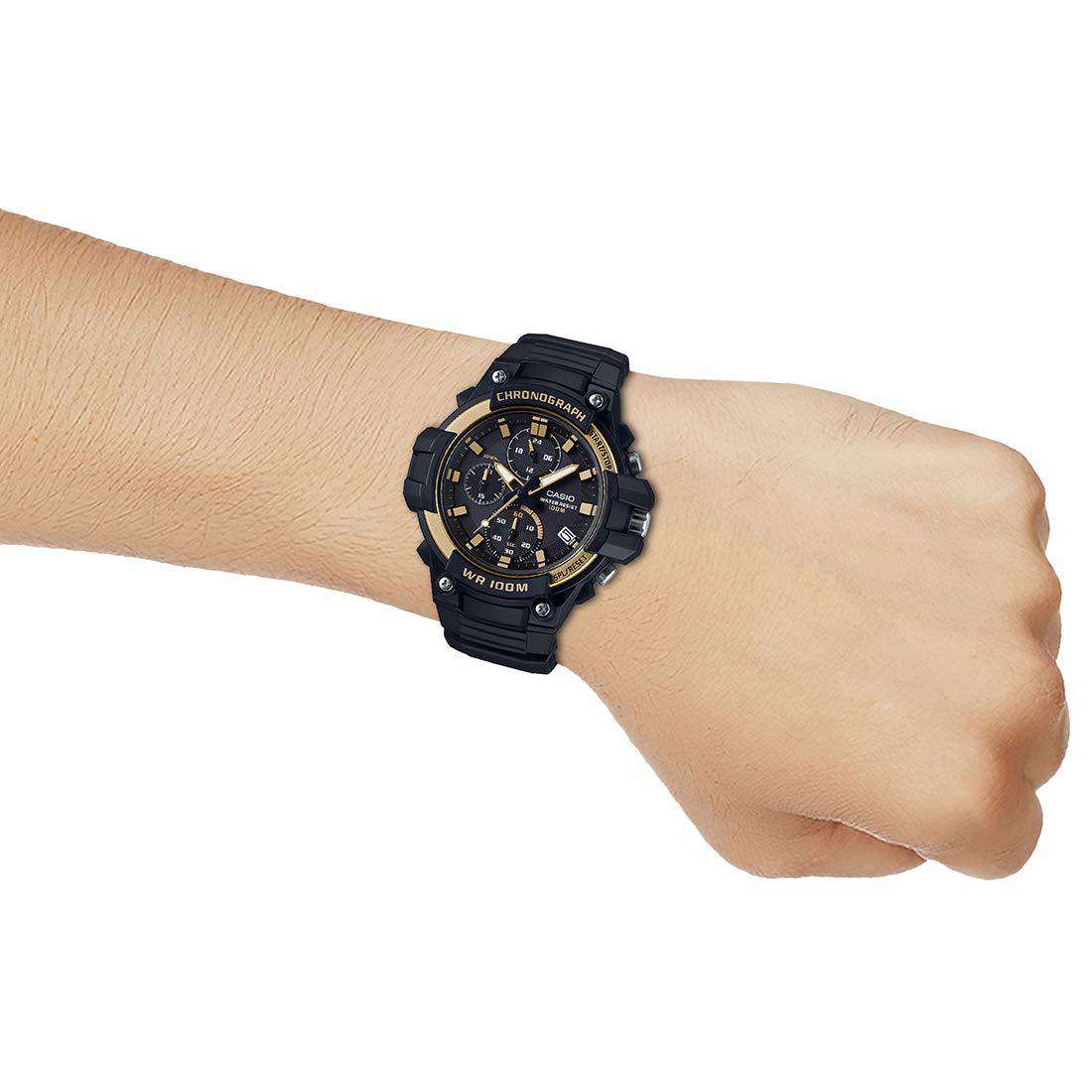 Casio MCW-110H-9AVDF Analog Chronograph Black Resin Strap Watch for Men-Watch Portal Philippines