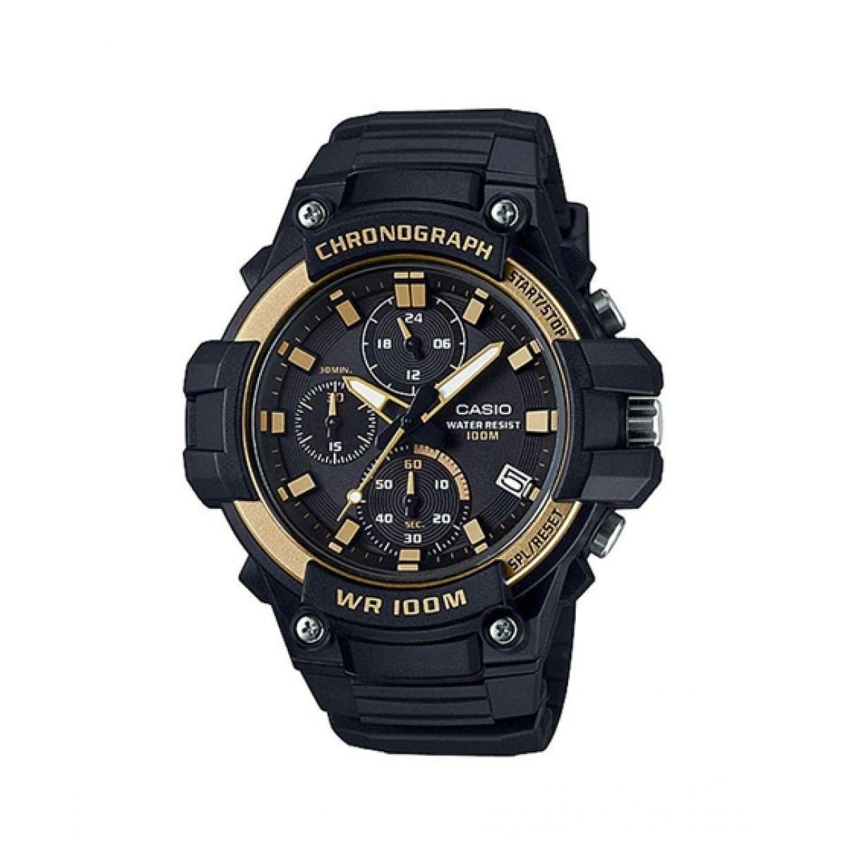 Casio MCW-110H-9AVDF Analog Chronograph Black Resin Strap Watch for Men-Watch Portal Philippines