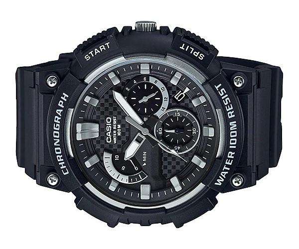 Casio MCW-200H-1AVDF Analog Chronograph Black Resin Strap Watch for Men-Watch Portal Philippines