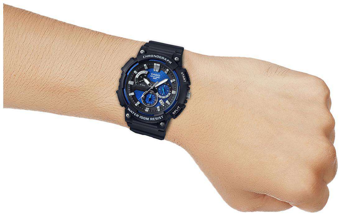 Casio MCW-200H-2AVDF Analog Chronograph Black Resin Strap Watch for Men-Watch Portal Philippines