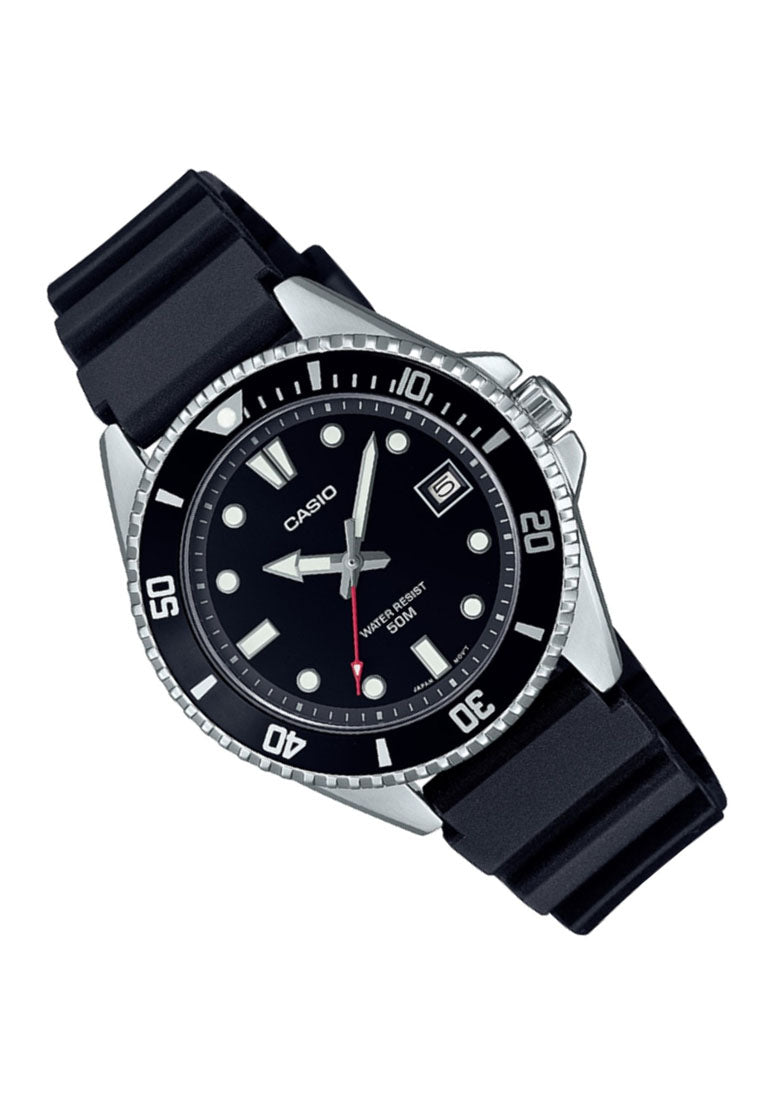 Casio MDV-10-1A1 Analog Rubber Strap Watch For Women-Watch Portal Philippines