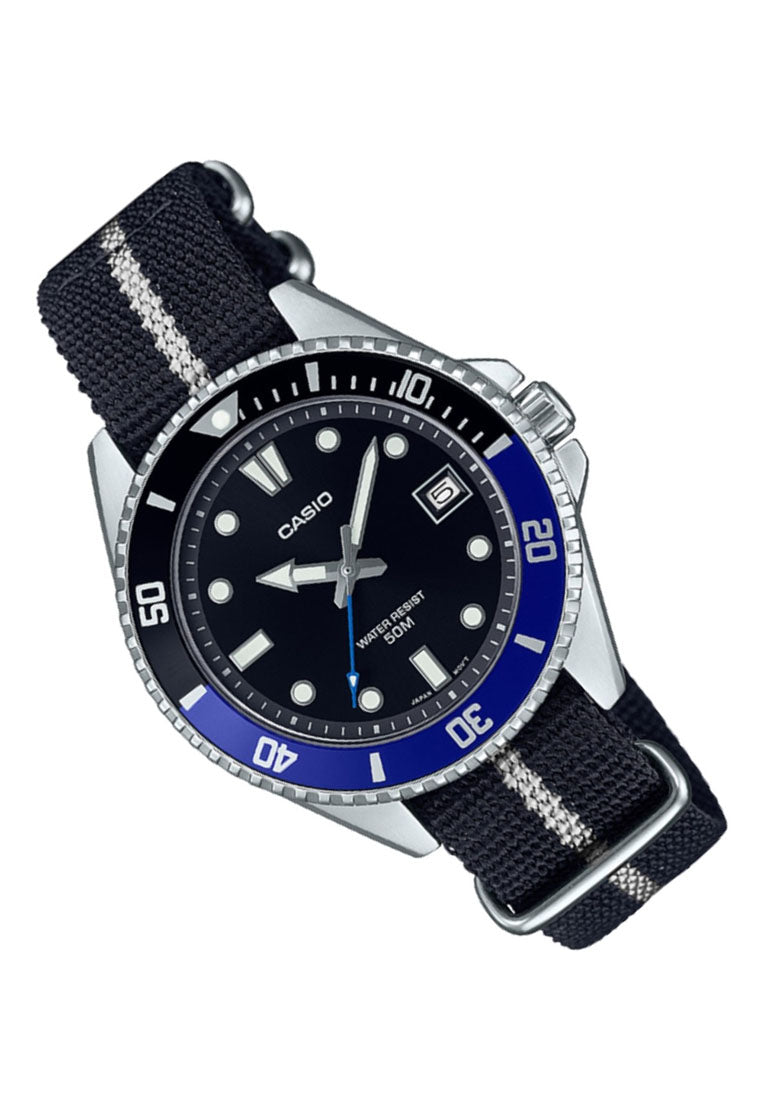 Casio MDV-10C-1A2 Analog Nylon Strap Watch For Women-Watch Portal Philippines