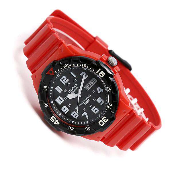 Casio MRW-200HC-4B Red Resin Strap Watch for Men-Watch Portal Philippines