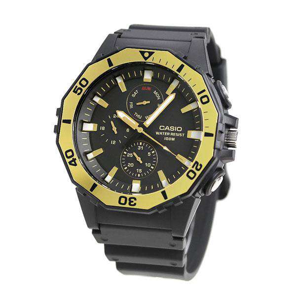 Casio MRW-400H-9AVDF Analog Black/Gold Yellow Resin Strap Watch for Men-Watch Portal Philippines