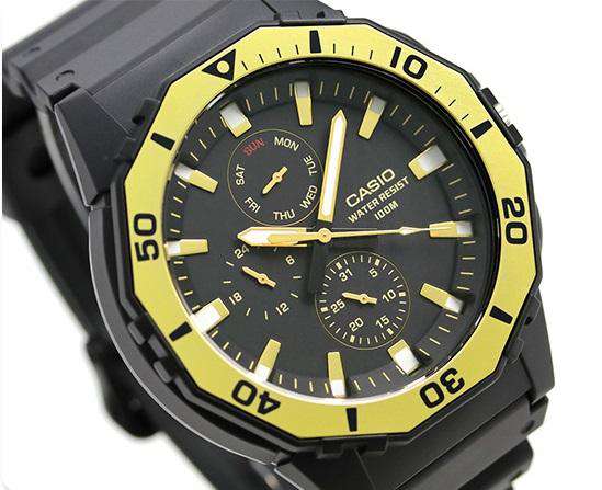 Casio MRW-400H-9AVDF Analog Black/Gold Yellow Resin Strap Watch for Men-Watch Portal Philippines