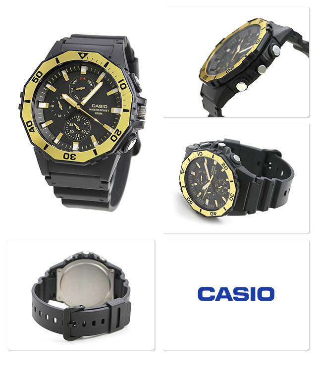 Casio MRW-400H-9AVDF Analog Black/Gold Yellow Resin Strap Watch for Men-Watch Portal Philippines