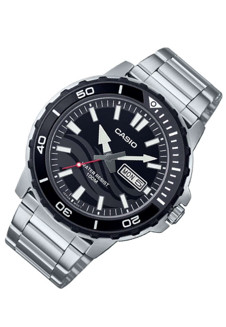 Casio MTD-125D-1A1 Analog Stainless Steel Strap Watch For Men-Watch Portal Philippines