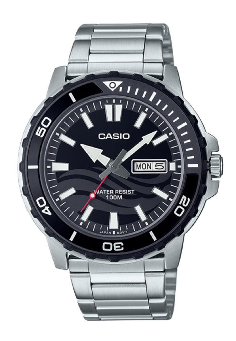 Casio MTD-125D-1A1 Analog Stainless Steel Strap Watch For Men-Watch Portal Philippines