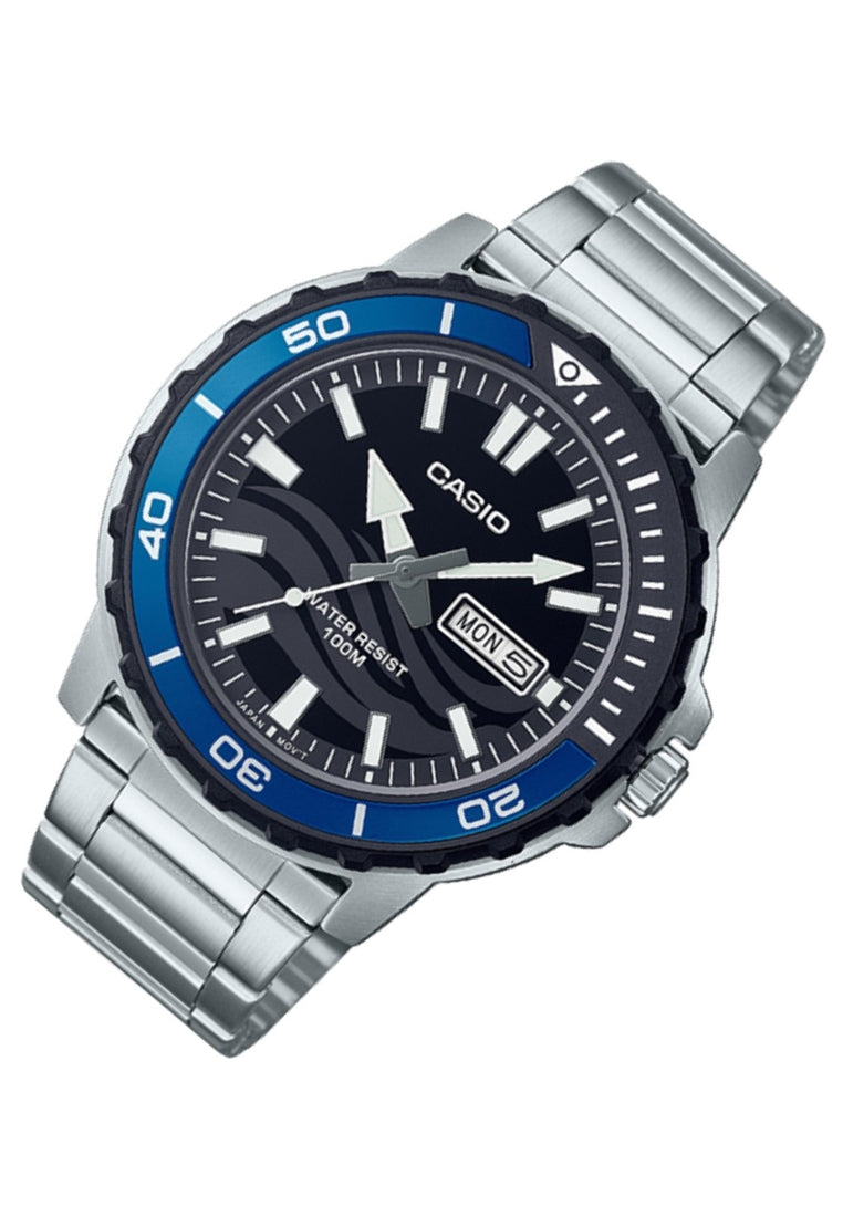Casio MTD-125D-1A2 Analog Stainless Steel Strap Watch For Men-Watch Portal Philippines