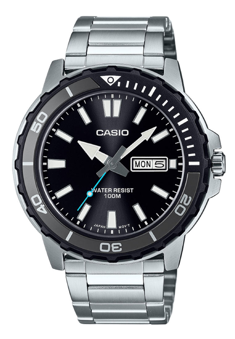 Casio MTD-125D-1A3 Analog Stainless Steel Strap Watch For Men-Watch Portal Philippines