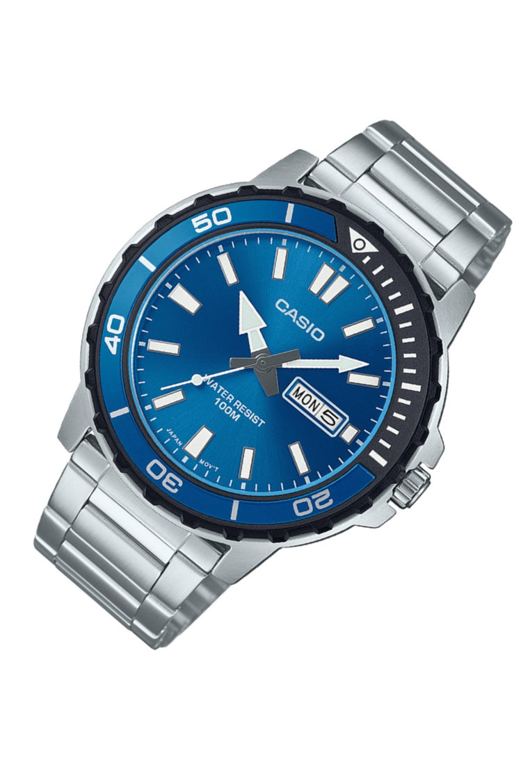 Casio MTD-125D-2A1 Analog Stainless Steel Strap Watch For Men-Watch Portal Philippines