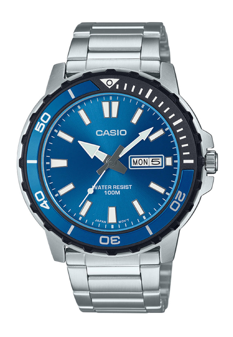 Casio MTD-125D-2A1 Analog Stainless Steel Strap Watch For Men-Watch Portal Philippines