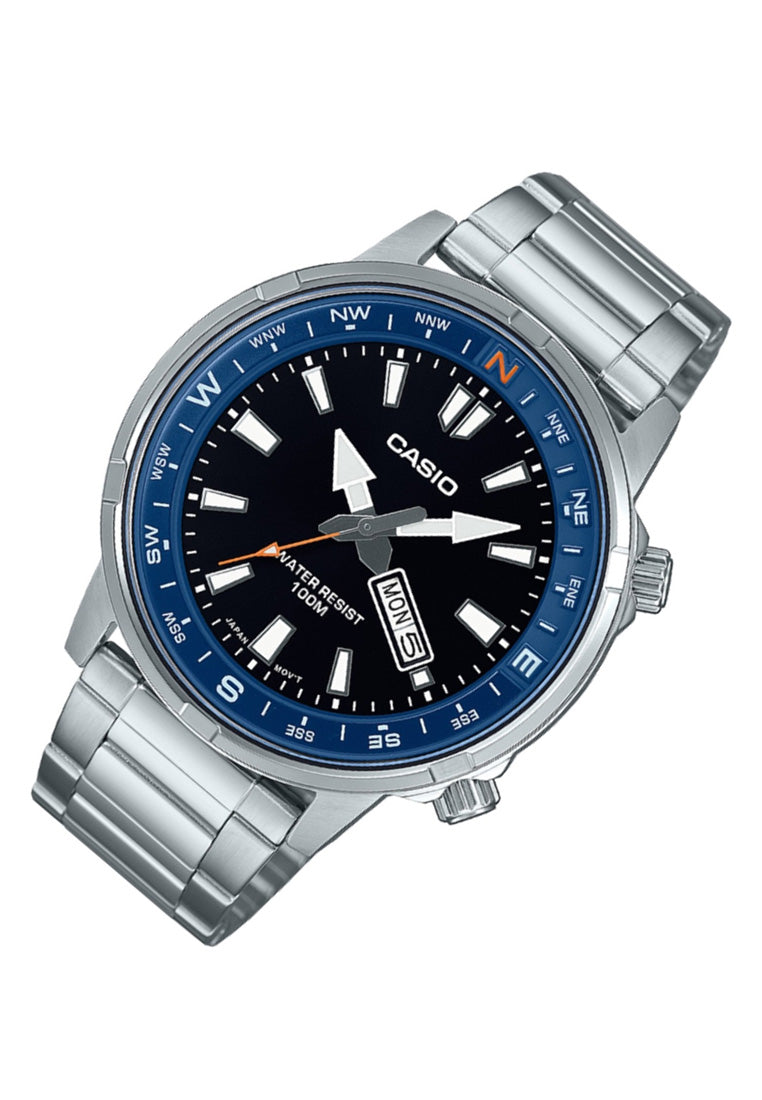 Casio MTD-130D-1A2 Analog Stainless Steel Strap Watch For Men-Watch Portal Philippines
