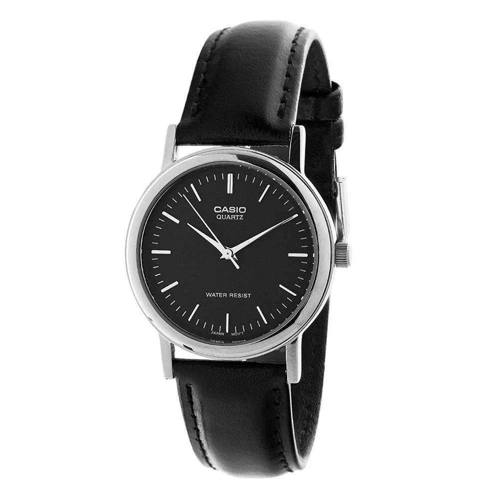 Casio MTP-1095E-1ADF Black Leather Strap Watch for Men-Watch Portal Philippines