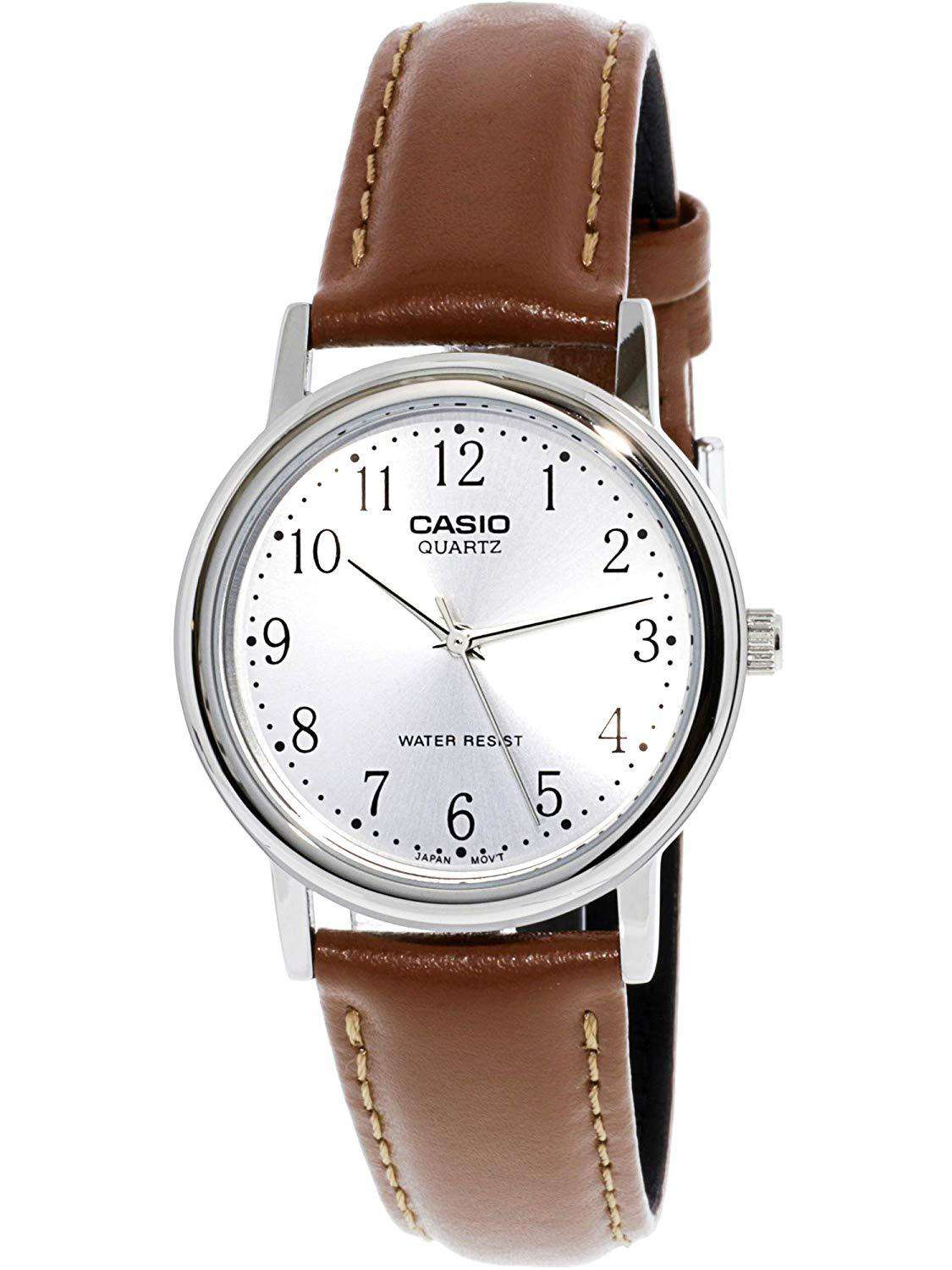 Casio MTP-1095E-7BDF Brown Leather Strap Watch for Men-Watch Portal Philippines