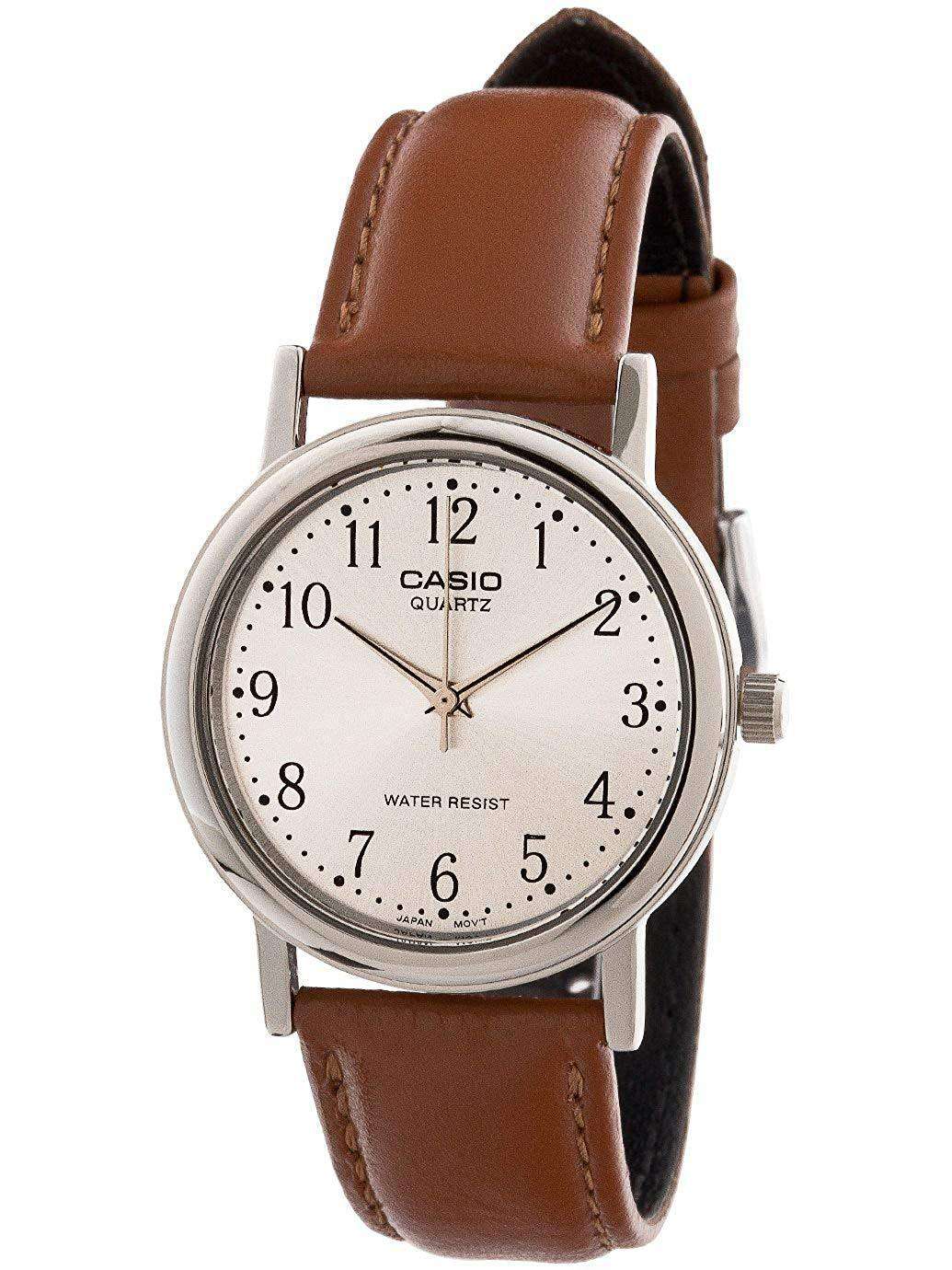 Casio MTP-1095E-7BDF Brown Leather Strap Watch for Men-Watch Portal Philippines