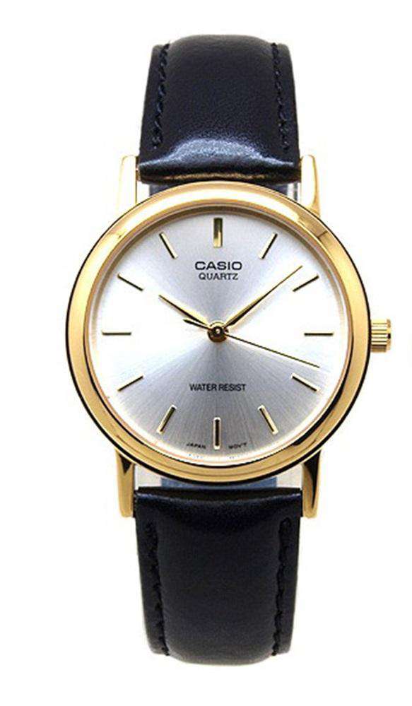 Casio MTP-1095Q-7AD Black Leather Strap Watch for Men and Women-Watch Portal Philippines