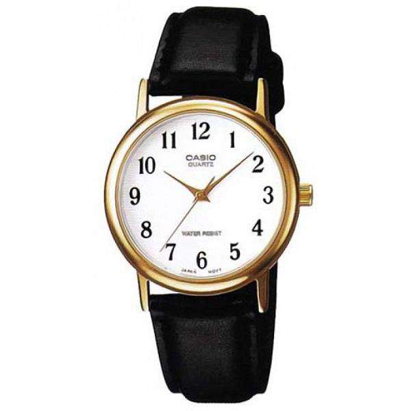 Casio MTP-1095Q-7BD Black Leather Strap Watch for Men and Women-Watch Portal Philippines