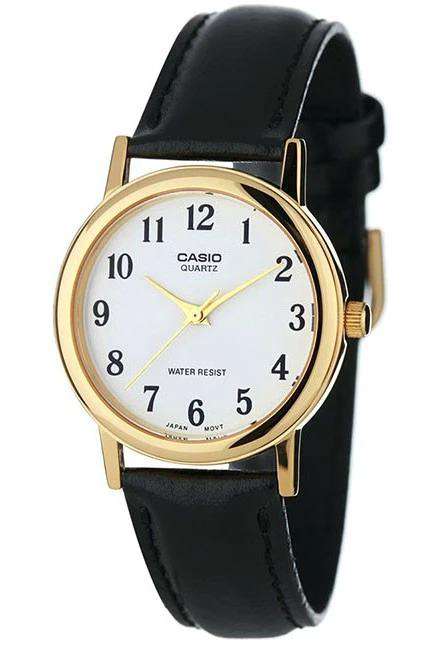 Casio MTP-1095Q-7BD Black Leather Strap Watch for Men and Women-Watch Portal Philippines