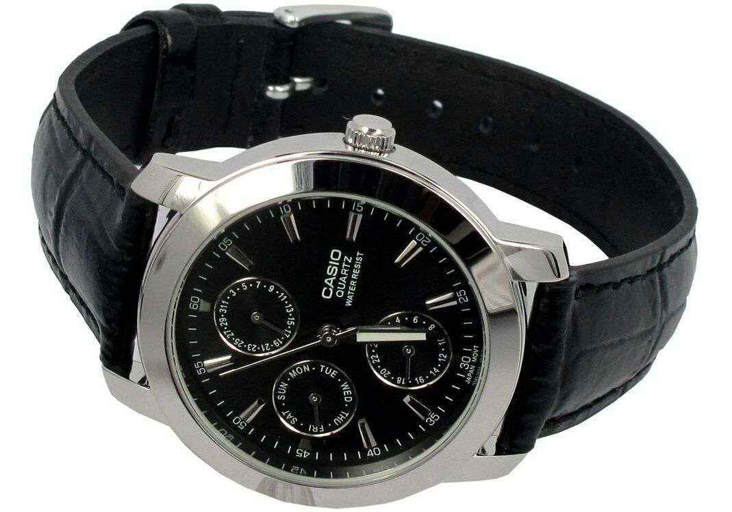 Casio MTP-1192E-1ADF Black Leather Strap Watch for Men-Watch Portal Philippines