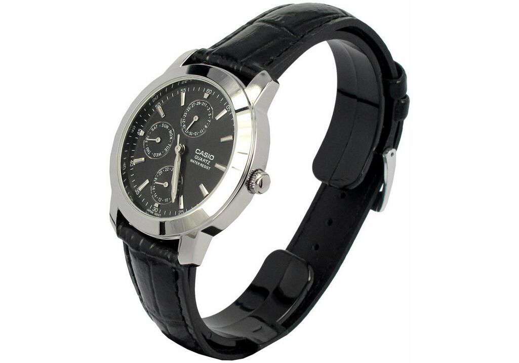 Casio MTP-1192E-1ADF Black Leather Strap Watch for Men-Watch Portal Philippines