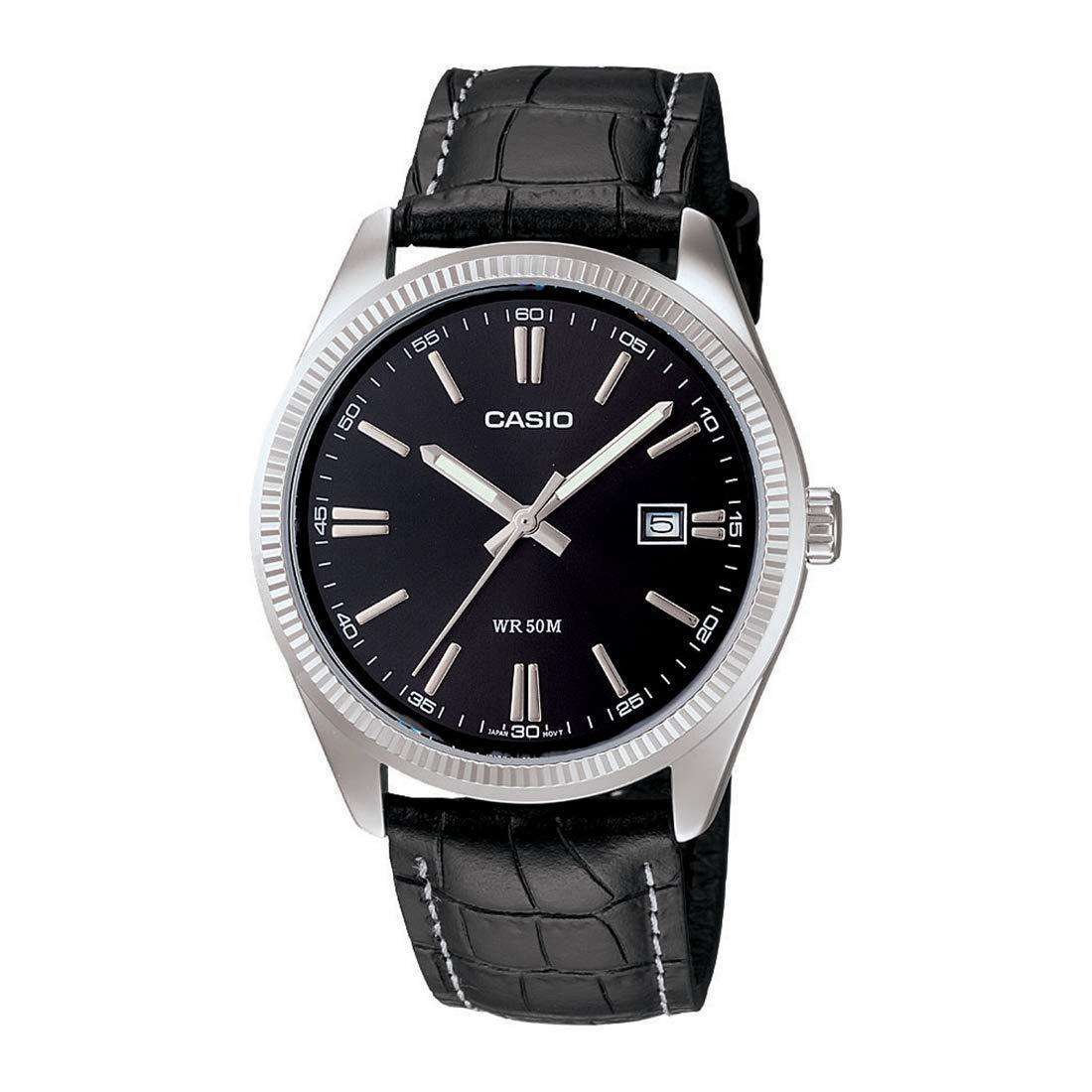 Casio MTP-1302L-1AVDF Black Leather Strap Watch for Men-Watch Portal Philippines