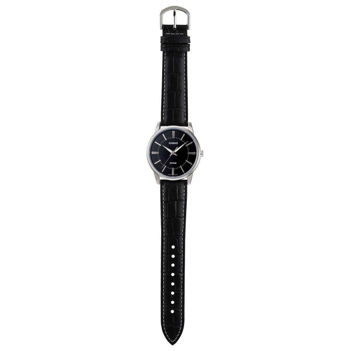 Casio MTP-1303L-1AVDF Black Leather Strap Watch for Men-Watch Portal Philippines