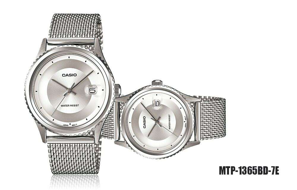 Casio MTP-1365BD-7EVDF Silver Stainless Mesh Strap Watch for Men-Watch Portal Philippines