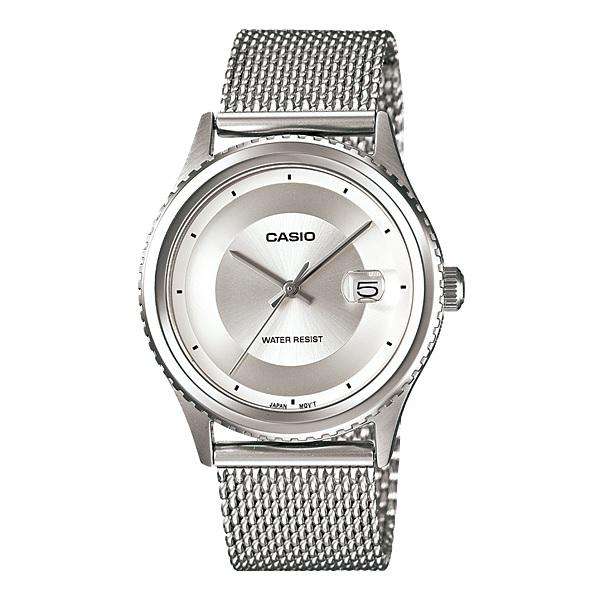 Casio MTP-1365BD-7EVDF Silver Stainless Mesh Strap Watch for Men-Watch Portal Philippines