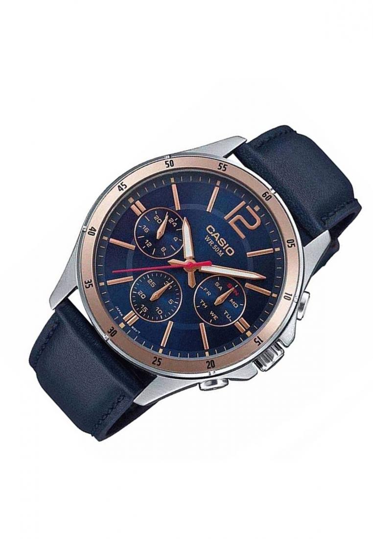 Casio MTP-1374L-2A Analog Leather Strap Watch For Men-Watch Portal Philippines