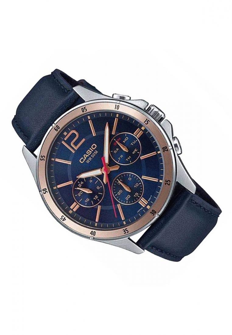 Casio MTP-1374L-2A Analog Leather Strap Watch For Men-Watch Portal Philippines