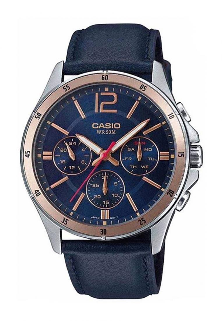 Casio MTP-1374L-2A Analog Leather Strap Watch For Men-Watch Portal Philippines