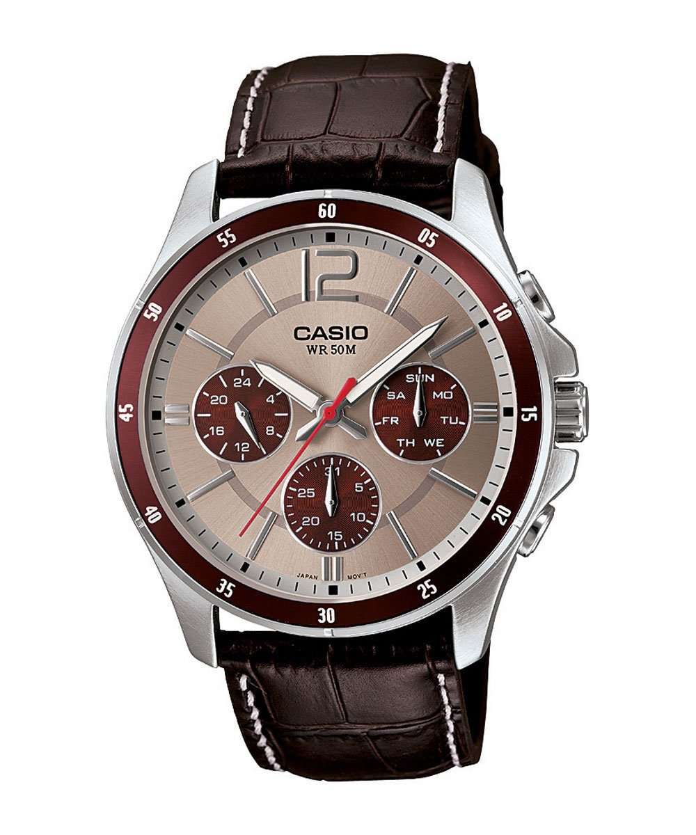 Casio MTP-1374L-7A1VDF Brown Leather Strap Watch for Men-Watch Portal Philippines