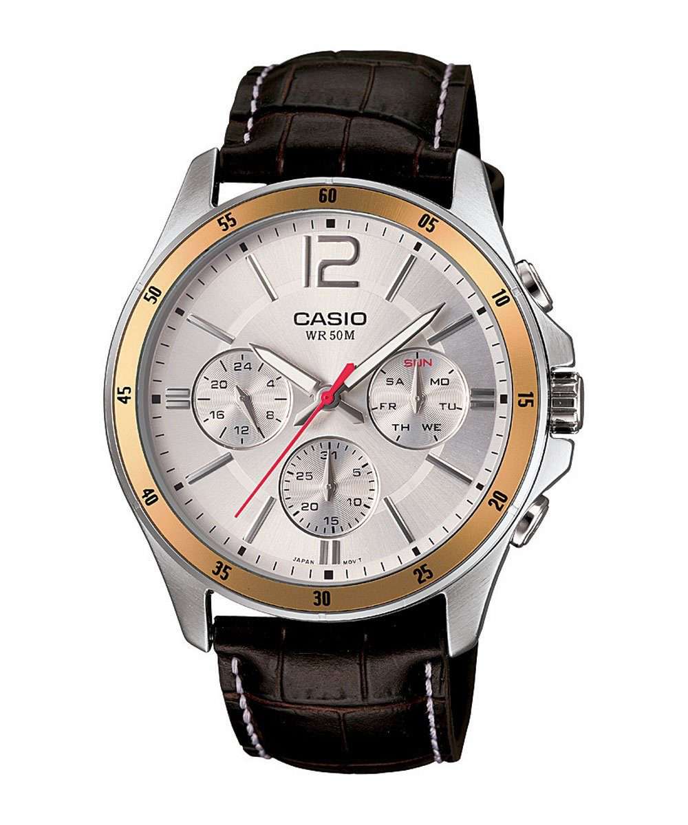 Casio MTP-1374L-7AVDF Brown Leather Strap Watch for Men-Watch Portal Philippines