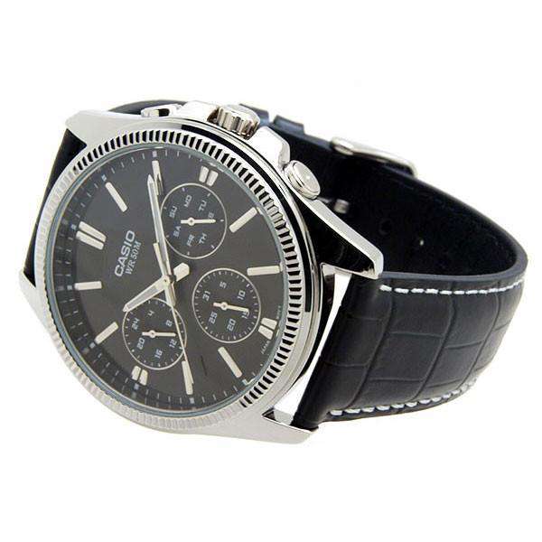 Casio MTP-1375L-1A Black Leather Strap Watch for Men-Watch Portal Philippines