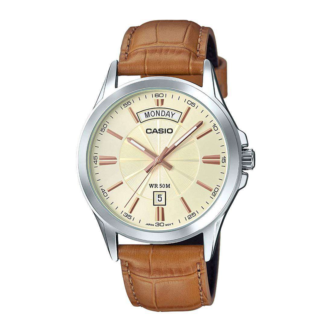 Casio MTP-1381L-9AVDF Brown Leather Watch for Men-Watch Portal Philippines