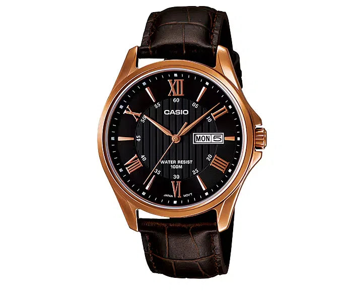 Casio MTP 1384L 1AVDF Brown Leather Strap Watch for Men