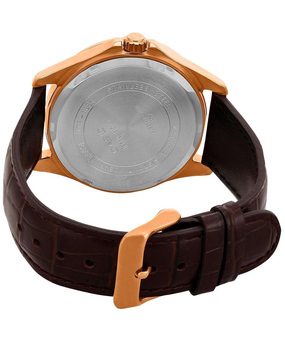 Casio MTP-1384L-2AVDF Brown Leather Strap Watch for Men-Watch Portal Philippines