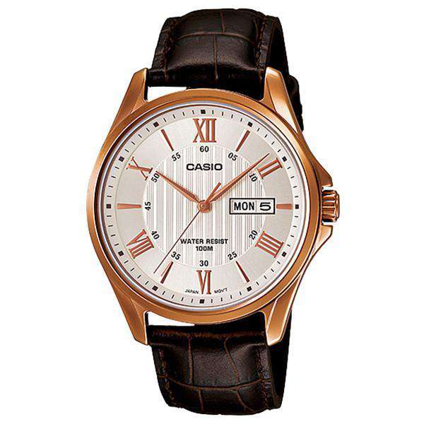 Casio MTP-1384L-7A Brown Leather Watch For Men-Watch Portal Philippines