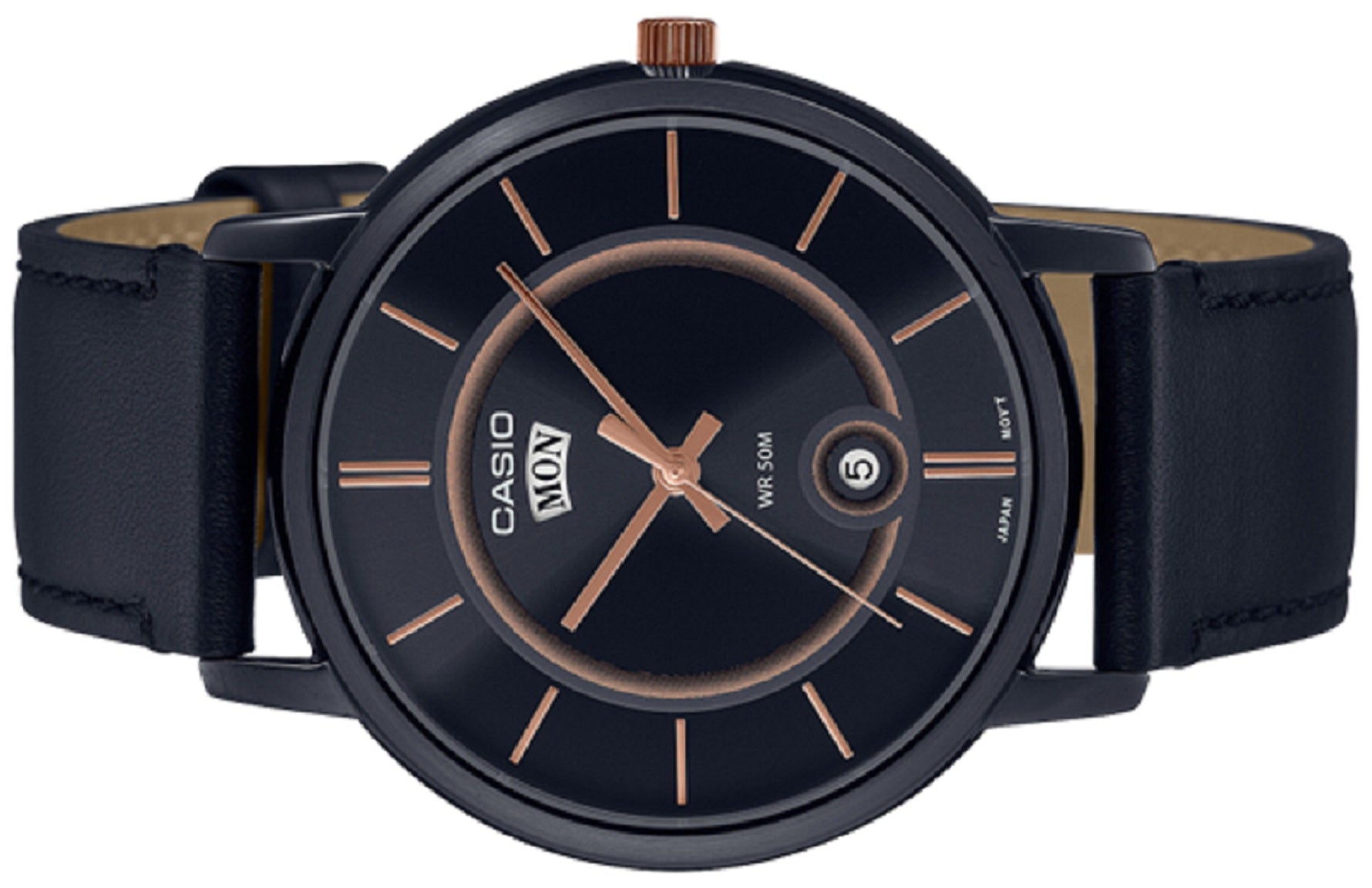 Casio MTP-B120BL-1A Analog Leather Strap Watch For Men-Watch Portal Philippines