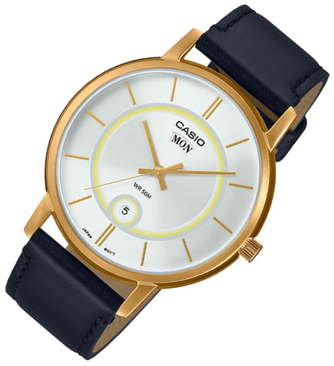Casio MTP-B120GL-7A Analog Leather Strap Watch For Men-Watch Portal Philippines