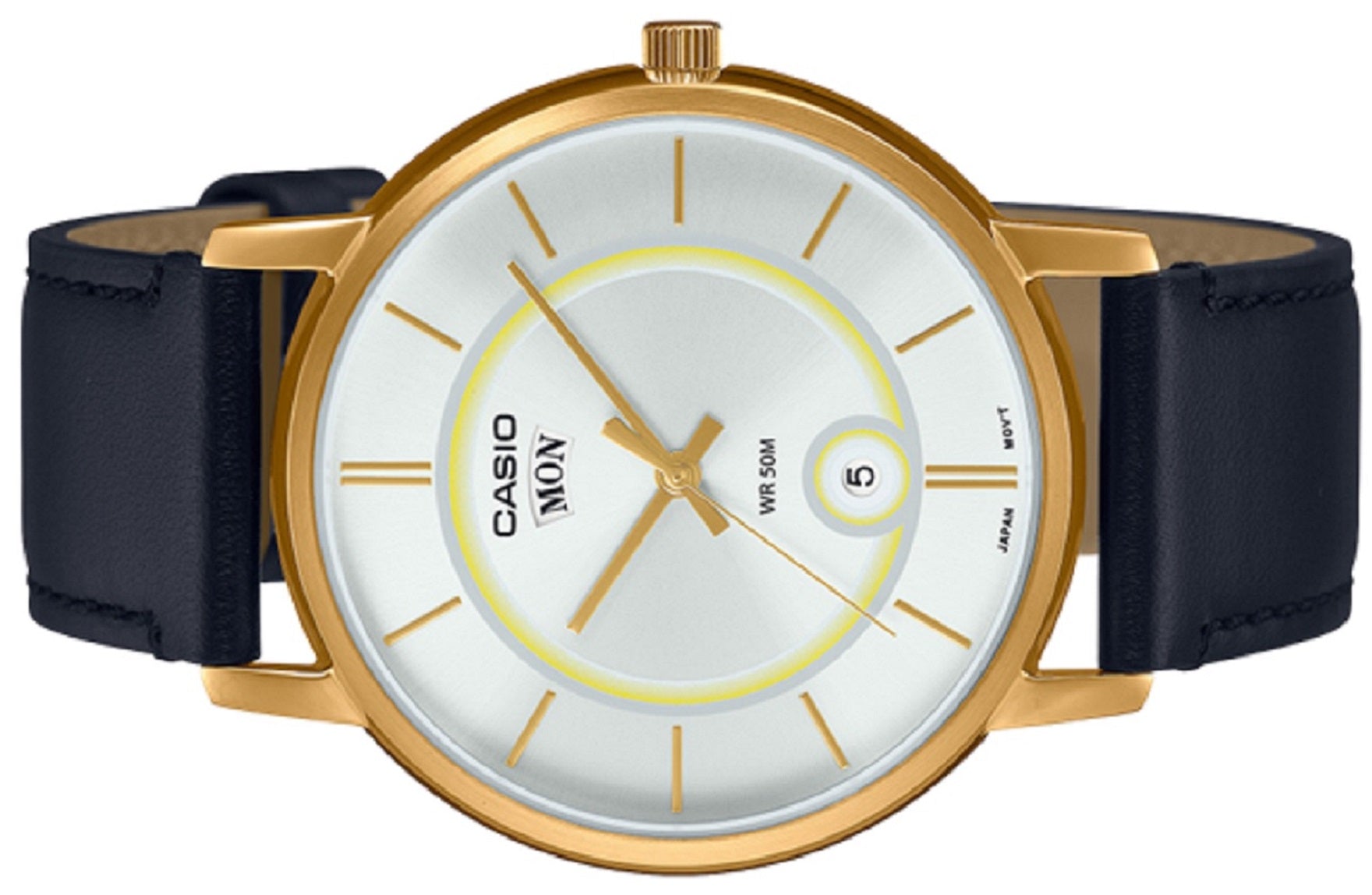 Casio MTP-B120GL-7A Analog Leather Strap Watch For Men-Watch Portal Philippines
