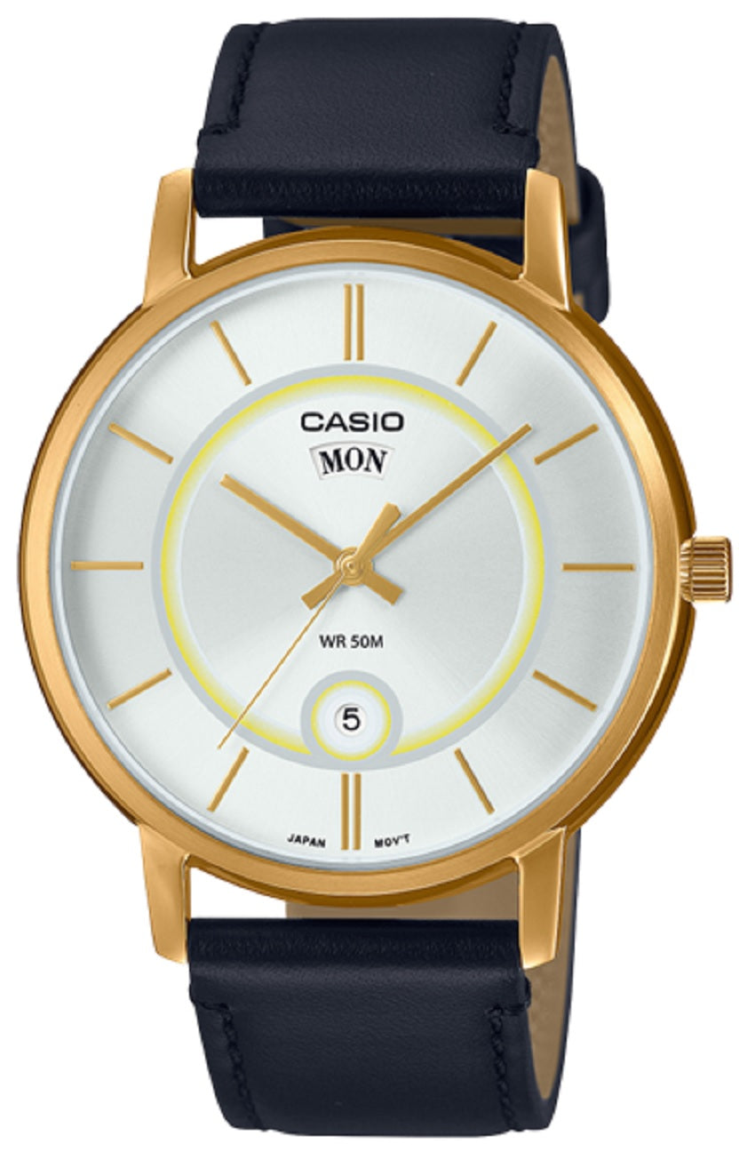 Casio MTP-B120GL-7A Analog Leather Strap Watch For Men-Watch Portal Philippines