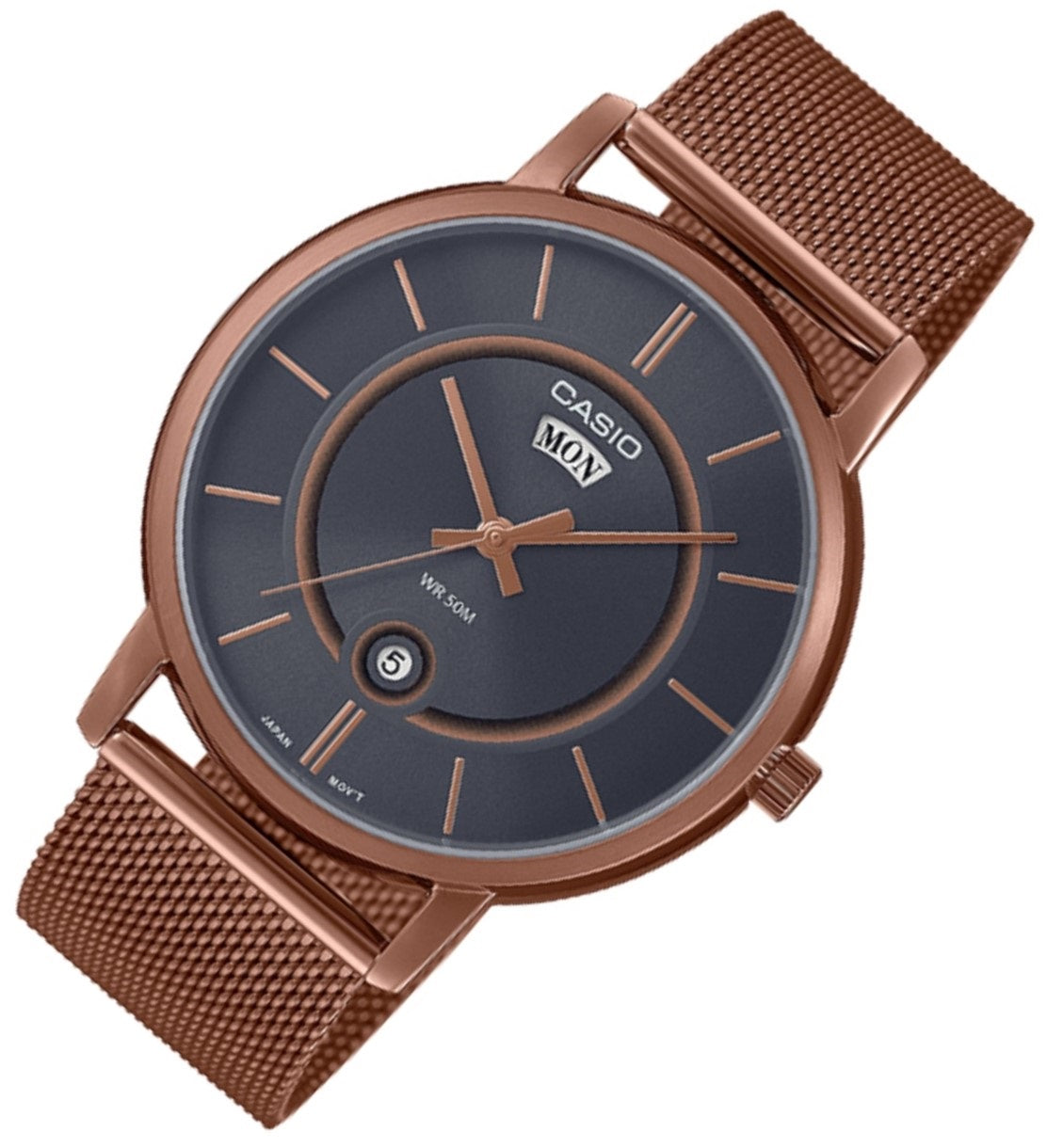 Casio MTP-B120MR-8A Analog Stainless Steel Strap Watch For Men-Watch Portal Philippines