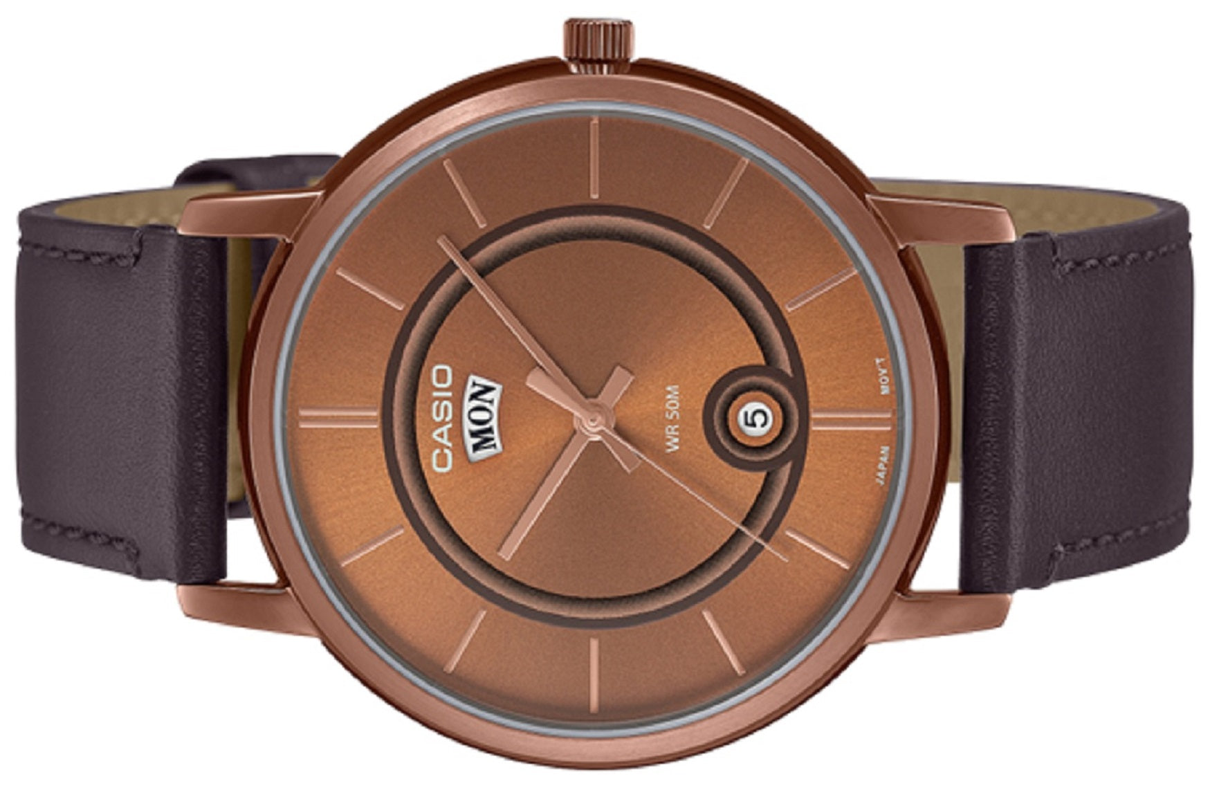 Casio MTP-B120RL-5A Analog Leather Strap Watch For Men-Watch Portal Philippines