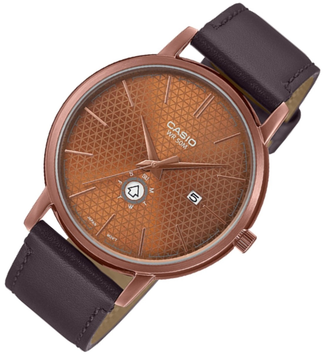 Casio MTP-B125RL-5A Analog Leather Strap Watch For Men-Watch Portal Philippines